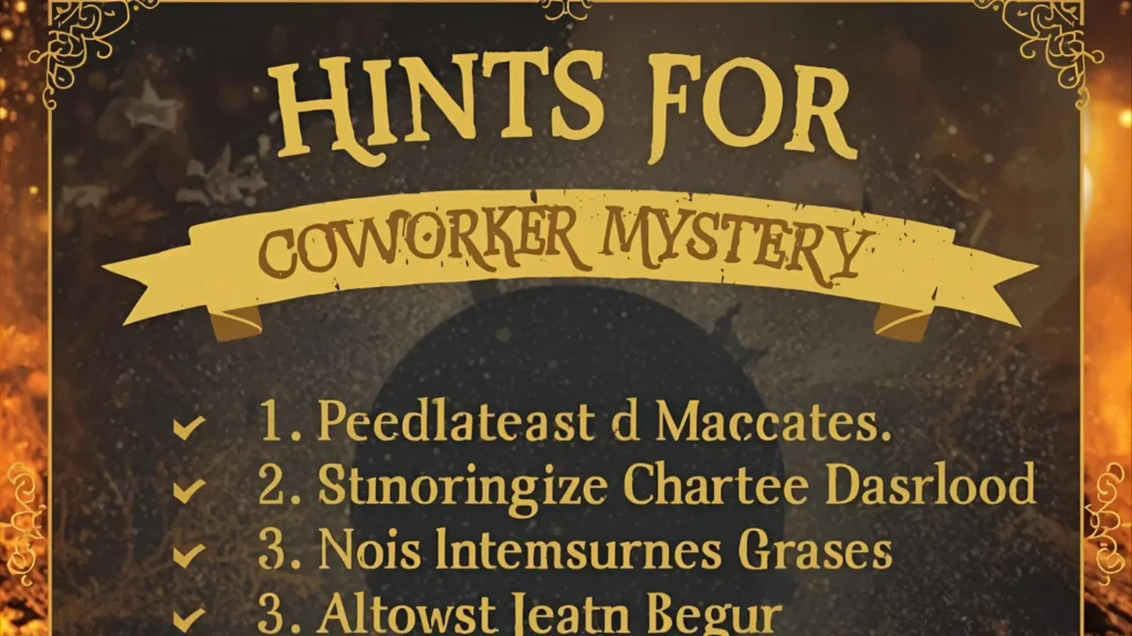 Hints for Coworker Mystery Fun