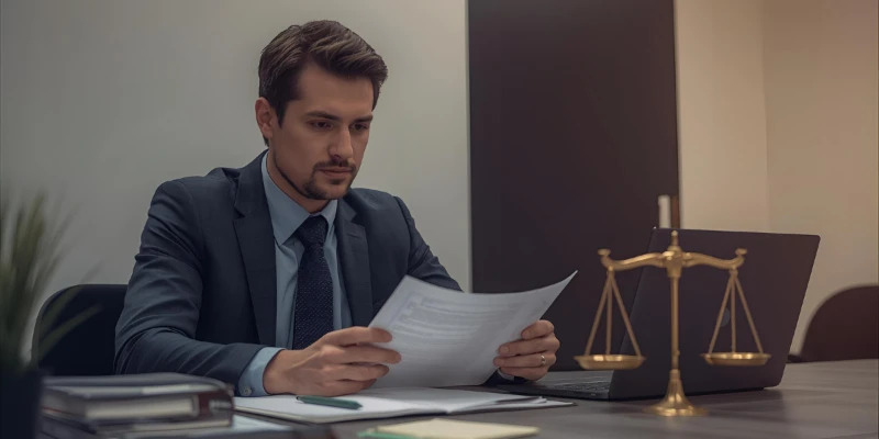 “Young lawyer reviewing documents in an office, representing the meaning and importance of legal writing in 2025.”