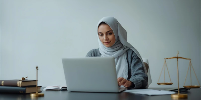 Lawyer drafting legal document at desk — example of professional legal writing.”