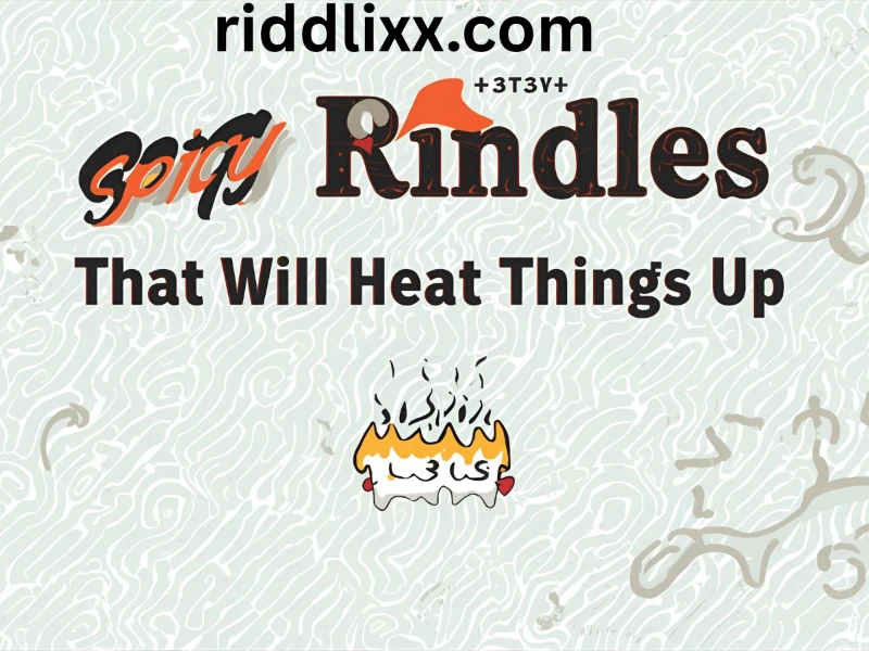 Playful romantic design featuring flirty riddle cards for adults with a spicy red theme and glowing hearts.