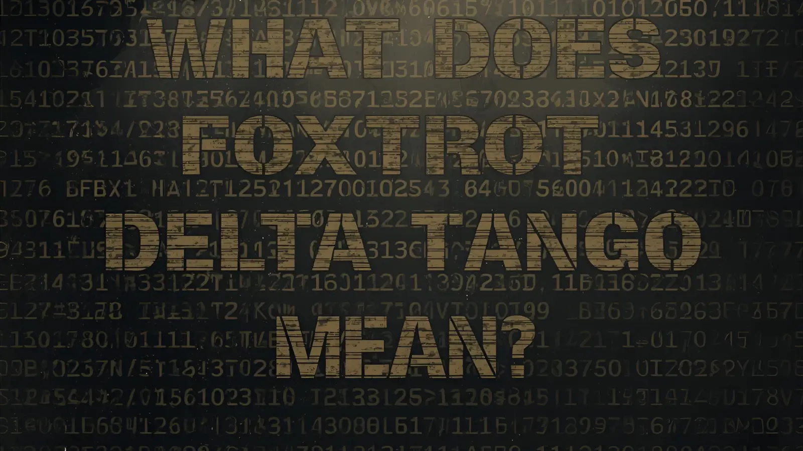 What Does Foxtrot Delta Tango Mean