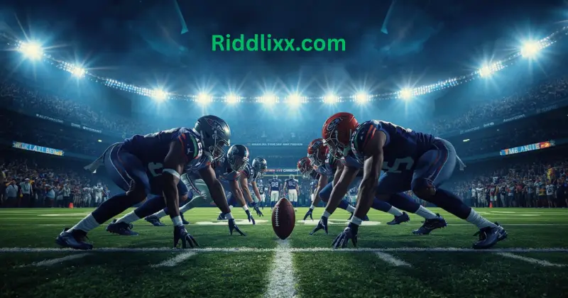 ext
American football teams competing in a packed NFL stadium during a high-energy matchup