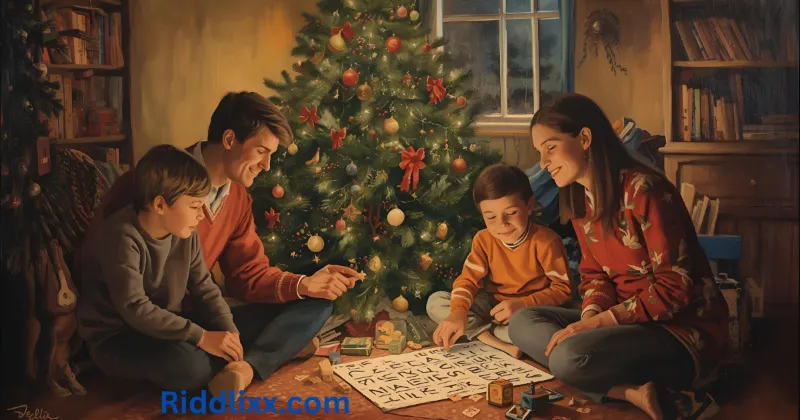 Kids enjoying easy Christmas riddles"