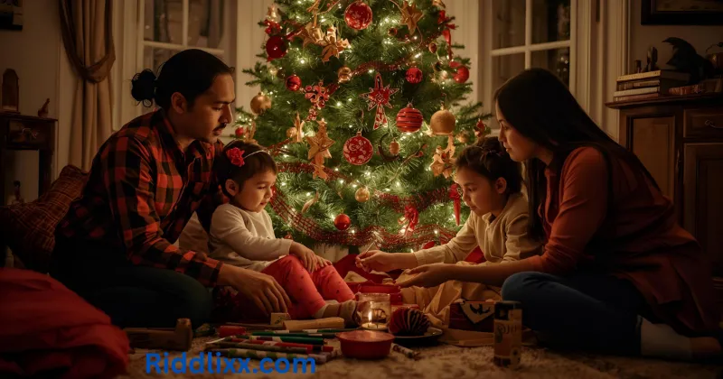 Kids enjoying easy Christmas riddles"