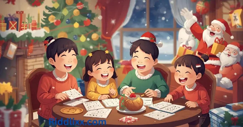 Elves enjoying funny Christmas riddles"