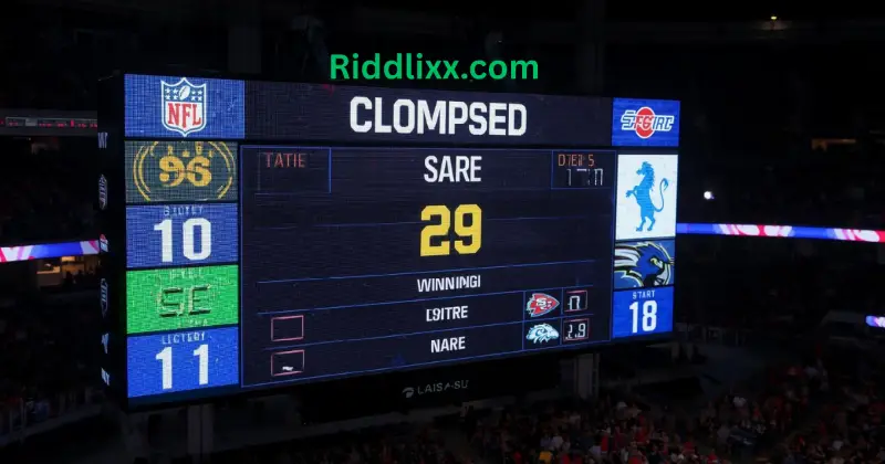 Final scoreboard showing results of a professional American football game