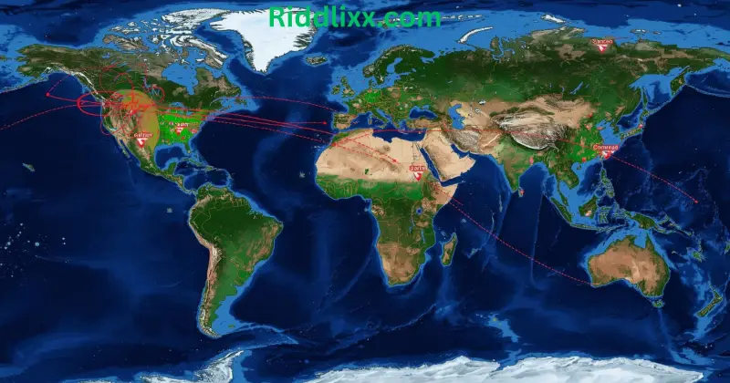 NORAD Santa Tracker map showing Santa’s journey around the world